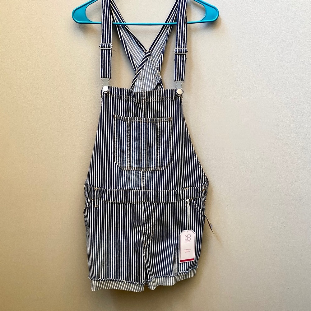 No Boundaries | Striped Overall Shorts NWT